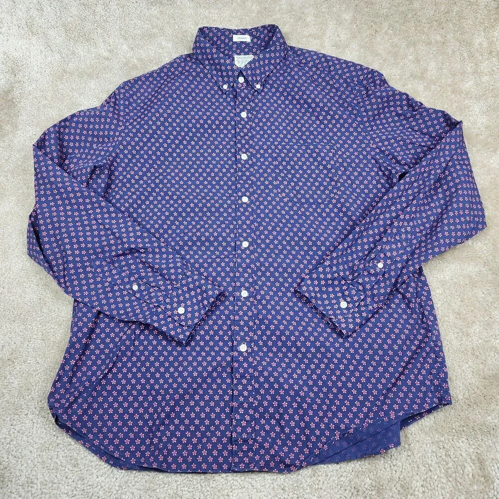 J CREW CLASSIC FIT SECRET WASH FLORAL SHIRT MENS XL EXCELLENT CONDITION A773